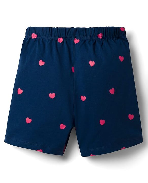 Pine Kids Disney 100% Cotton Knit Half Sleeves T-Shirt & Shorts Night Suit With Minnie Mouse Graphics-Multicolor