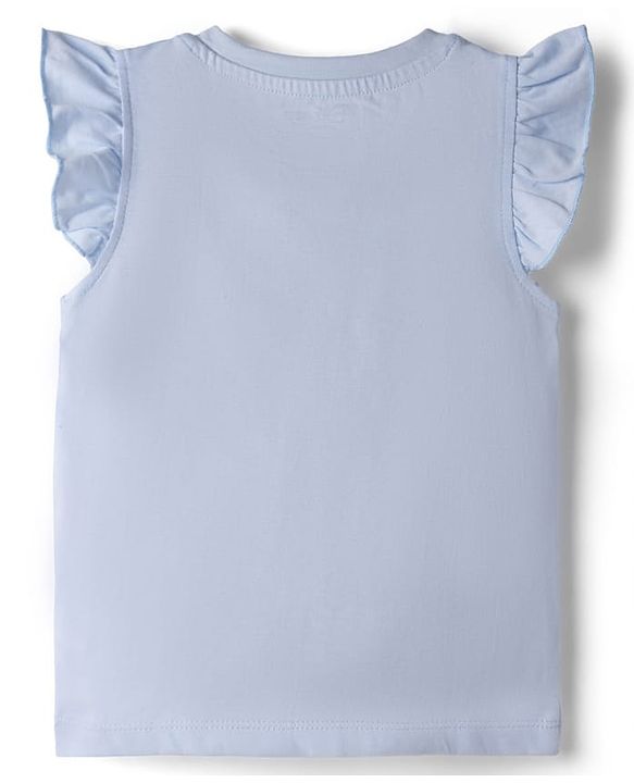 Babyhug Disney Single Jersey Knit Sleeveless T - Shirts with Daisy Duck Minnie Mouse & Floral Print Pack of 2 - Pink & Light  Blue