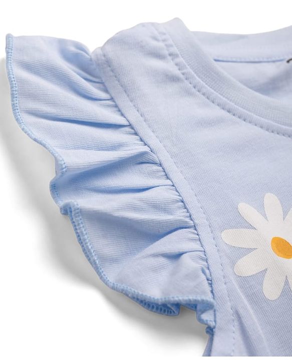 Babyhug Disney Single Jersey Knit Sleeveless T - Shirts with Daisy Duck Minnie Mouse & Floral Print Pack of 2 - Pink & Light  Blue
