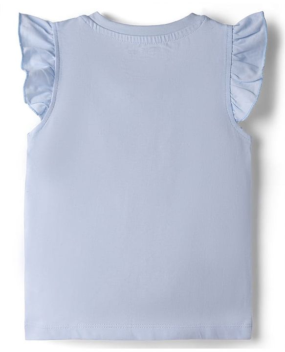 Babyhug Disney Single Jersey Knit Sleeveless T - Shirts with Daisy Duck Minnie Mouse & Floral Print Pack of 2 - Pink & Light  Blue