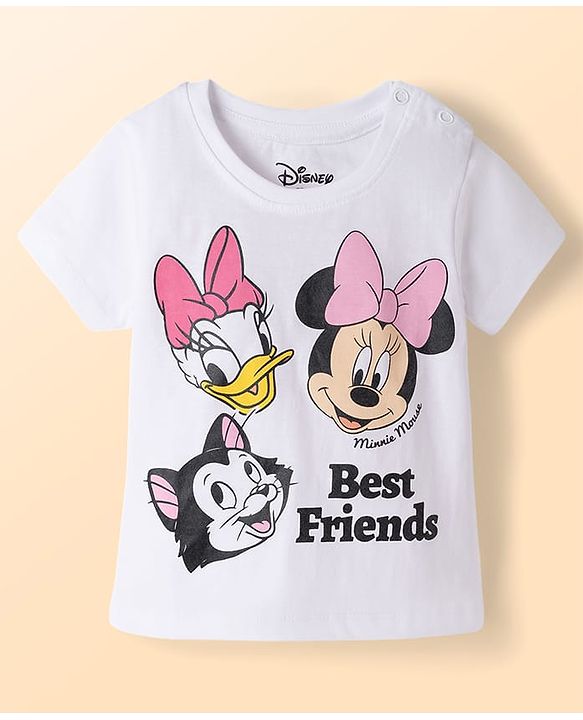 Babyhug Disney Single Jersey Knit Half Sleeves T-Shirt & Shorts  Night Suit with Minnie & Friends Graphics - Multicolour