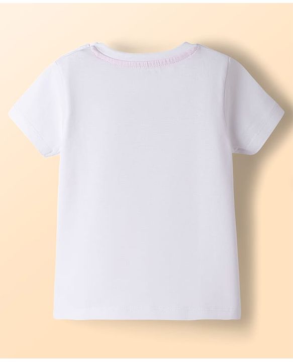 Babyhug Disney Single Jersey Knit Half Sleeves T-Shirt & Shorts Night Suit with Minnie Mouse Graphics - White