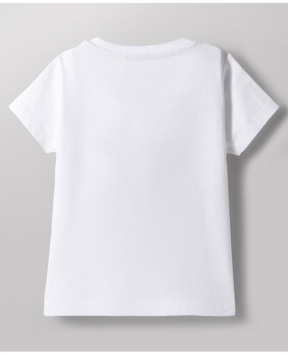 Babyhug Disney Single Jersey Knit Half Sleeves T-Shirt & Shorts Night Suit With Minnie Mouse & Friends Graphics - White