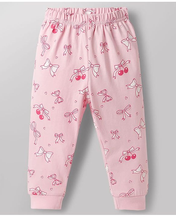 Babyhug Disney Single Jersey Full Sleeves T-Shirt & Pyjama Night Suit With Marie Graphics - Multicolor