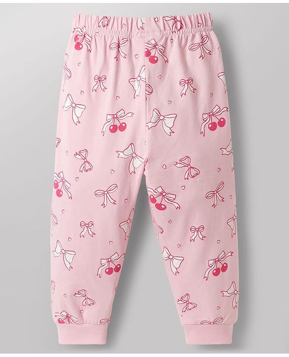 Babyhug Disney Single Jersey Full Sleeves T-Shirt & Pyjama Night Suit With Marie Graphics - Multicolor