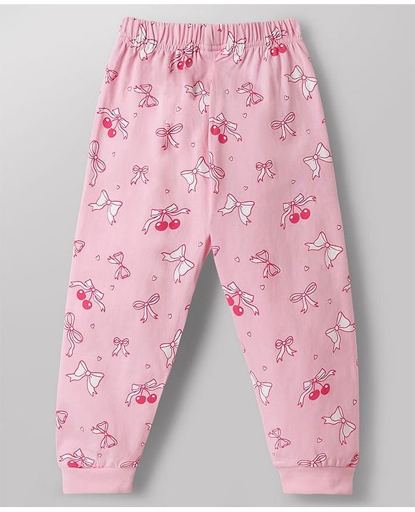Babyhug Disney Single Jersey Full Sleeves T-Shirt & Pyjama Night Suit With Marie Graphics - Multicolor