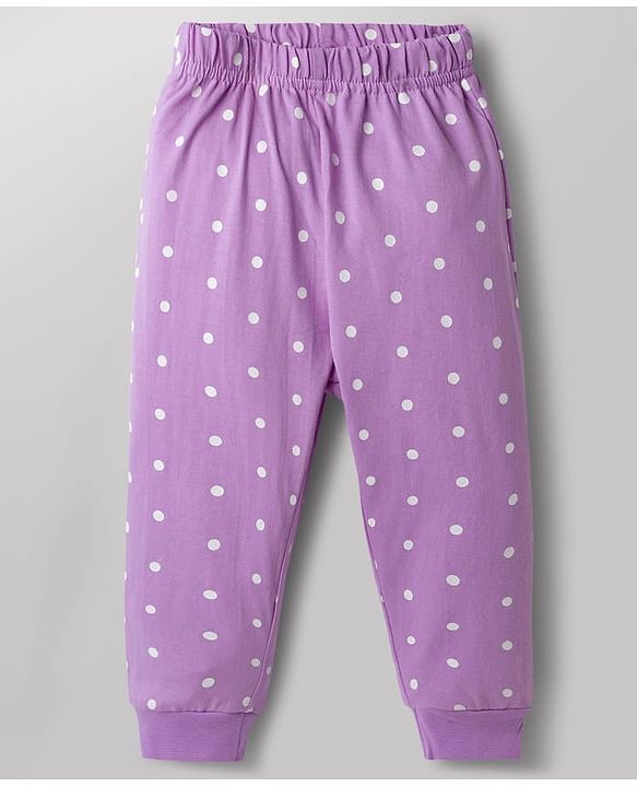 Babyhug Disney Cotton Knit Full Sleeves T-Shirt & Pyjama Night Suit With Polka Dots & Marie Graphic - Multi Color