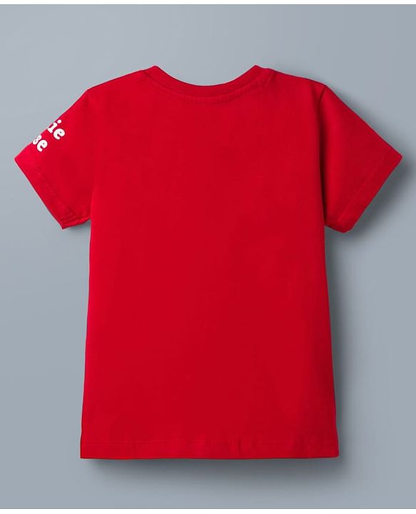 Babyhug Disney Single Jersey Knit Half Sleeves T-Shirts With Minnie Mouse Graphic Pack of 2 - Red & White