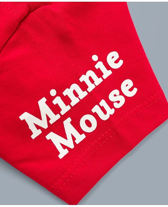 Babyhug Disney Single Jersey Knit Half Sleeves T-Shirts With Minnie Mouse Graphic Pack of 2 - Red & White