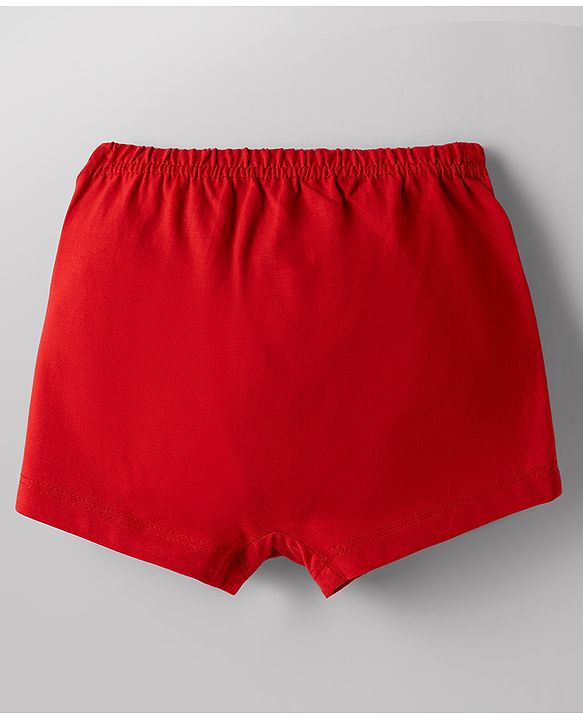 Babyhug Disney Single Jersey Knit Briefs With Mickey Mouse Graphic Pack of 2 - White & Red