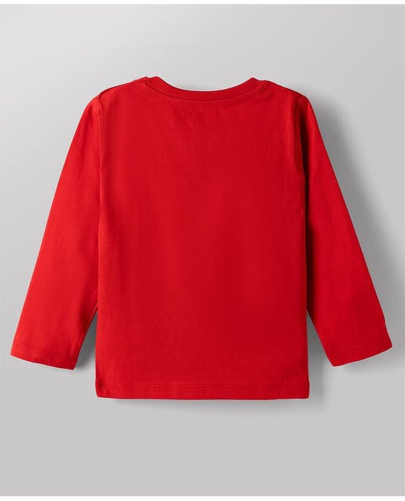 Babyhug Disney Single Jersey Knit Full Sleeves Co-Ords T-Shirt & Pyjama Night Suit with Mickey Mouse Print Pack of 2 - Red & White