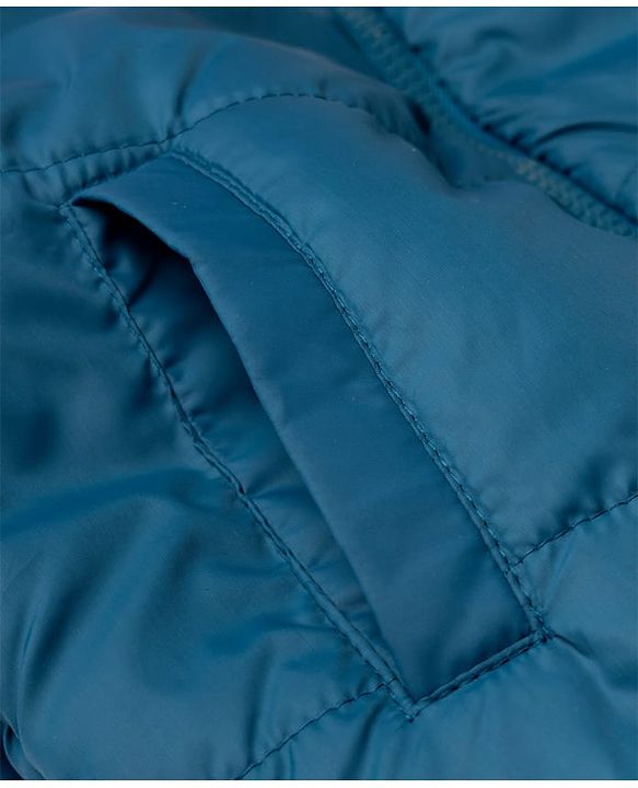 Pine Kids Woven Full Sleeves Hooded Padded Jacket with Colour Block Design - Blue