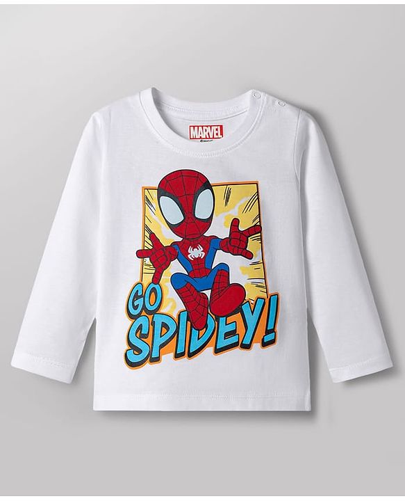Babyhug Marvel Single Jersey Knit Full Sleeves T-Shirt & Pyjama Night Suit with Spider-Man Graphics - Multicolor