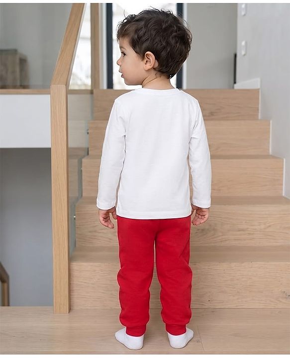 Babyhug Marvel Single Jersey Knit Full Sleeves T-Shirt & Pyjama Night Suit with Spider-Man Graphics - Multicolor