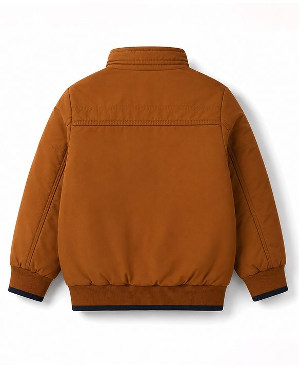 Pine Kids Woven Jackets with Full Sleeves and Pine Patch in Brown for 4-5 Years