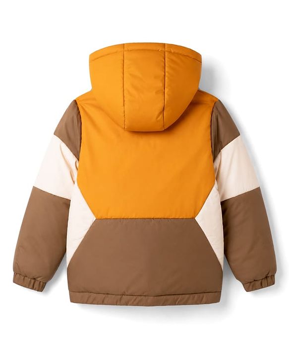 Pine Kids Woven Full Sleeves Hooded Jacket - Rust Orange