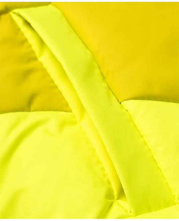 Pine Kids Woven Full Sleeves Hooded Padded Jacket with Colour Block Design - Red & Yellow