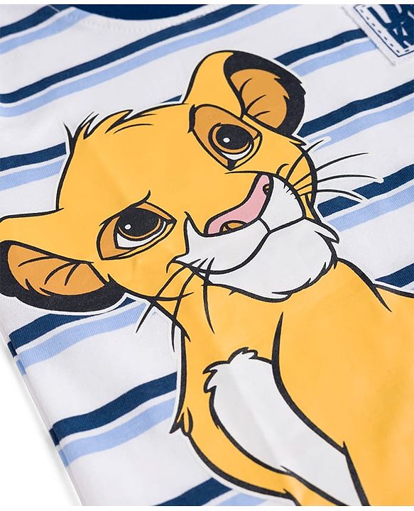 Babyhug Disney Single Jersey Knit Full Sleeves T-Shirt & Pyjama Night Suit with Lion King Graphics - Multicolor