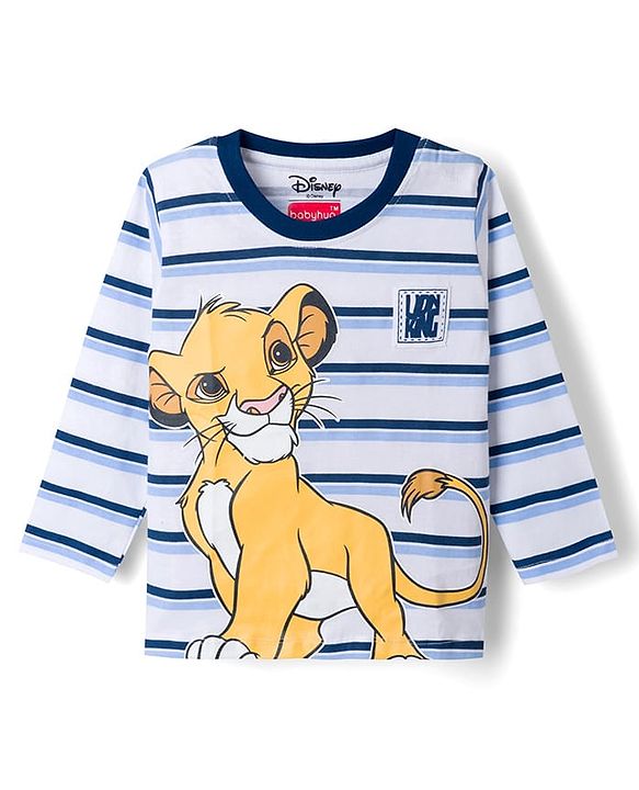 Babyhug Disney Single Jersey Knit Full Sleeves T-Shirt & Pyjama Night Suit with Lion King Graphics - Multicolor