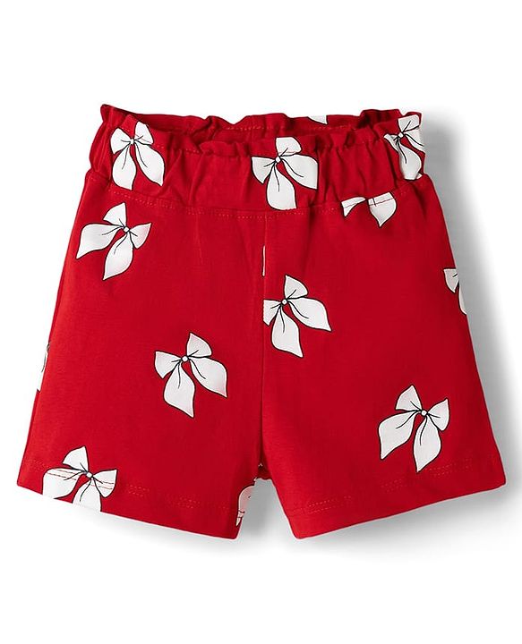 Babyhug Disney Single Jersey Knit Half Sleeves T-Shirt & Shorts Night Suit with Marie Graphics - Multicolour