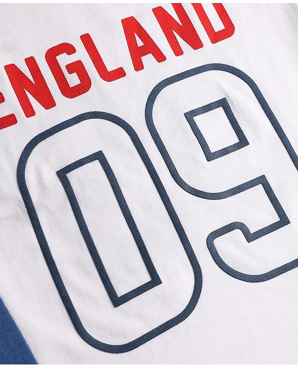 Babyhug 100% Cotton Single Jersey Knit Half Sleeves T-Shirt & Shorts Set England Print - White & Blue