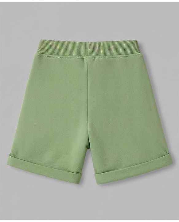 Babyhug Single Jersey Knit Half Sleeves Tiger Printed T-Shirt & Shorts Set - Light Green