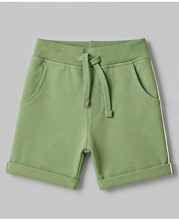 Babyhug Single Jersey Knit Half Sleeves Tiger Printed T-Shirt & Shorts Set - Light Green