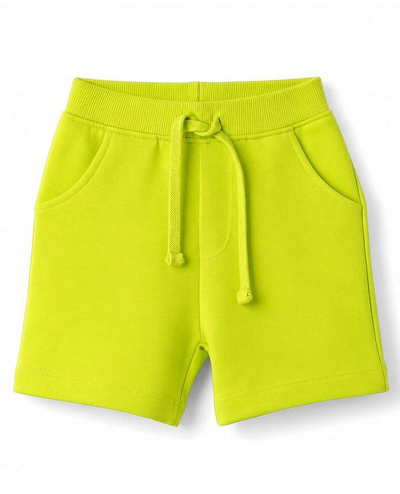 Babyhug 100% Cotton Knit Half Sleeves Striped & Sea Life Printed T-Shirt & Shorts Set - Lime Green