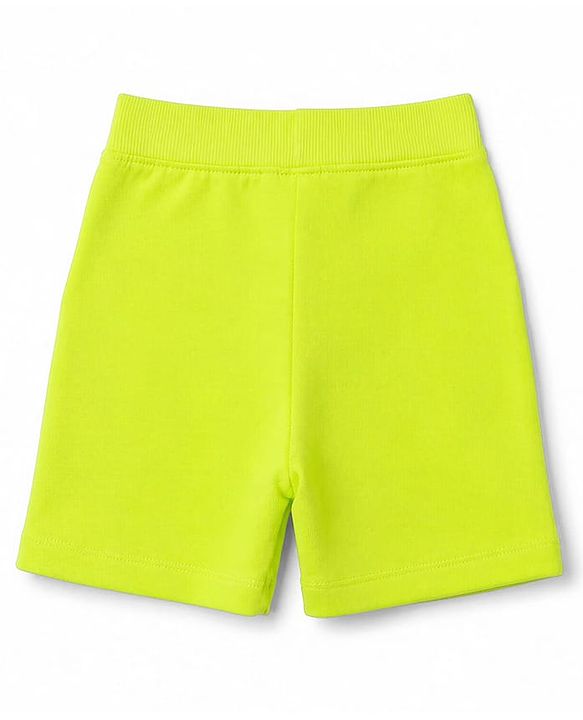 Babyhug 100% Cotton Knit Half Sleeves Striped & Sea Life Printed T-Shirt & Shorts Set - Lime Green