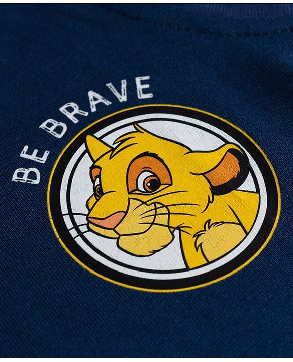 Babyhug Disney Cotton Single Jersey Knit T-Shirts with Sleeveless Styling and The Lion King Print in for in Navy Blue for Pack of 3 3-6 Months