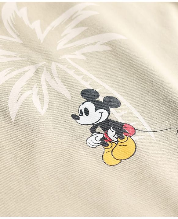 Pine Kids Disney Single Jersey Knit Half sleeves Co-Ords T-Shirt & Shorts Nightsuit with Micky Mouse Graphics - Brown