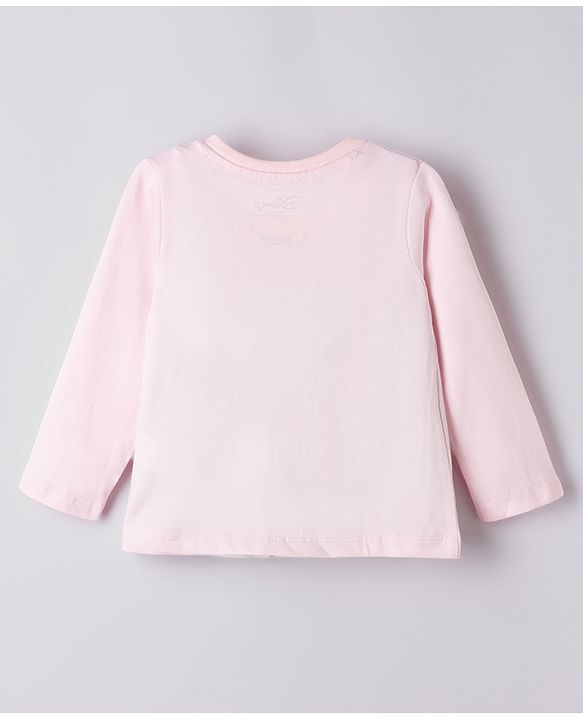 Babyhug Disney Single Jersey Knit Full Sleeves T-Shirt & Pyjama Night Suit with Unicorn & Minnie Mouse Print - Pink