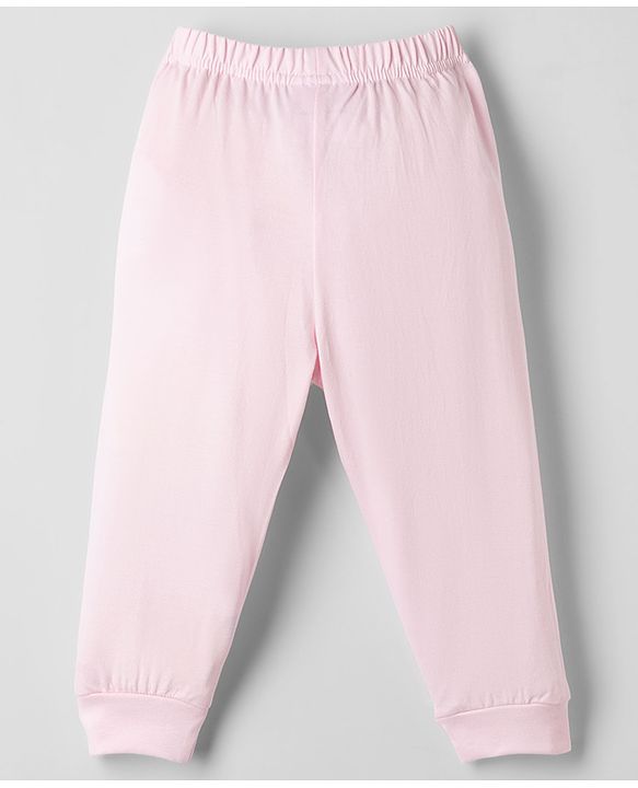 Babyhug Disney Single Jersey Knit Full Sleeves T-Shirt & Pyjama Night Suit with Unicorn & Minnie Mouse Print - Pink