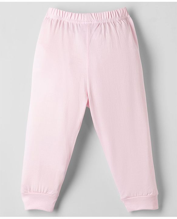 Babyhug Disney Single Jersey Knit Full Sleeves T-Shirt & Pyjama Night Suit with Unicorn & Minnie Mouse Print - Pink
