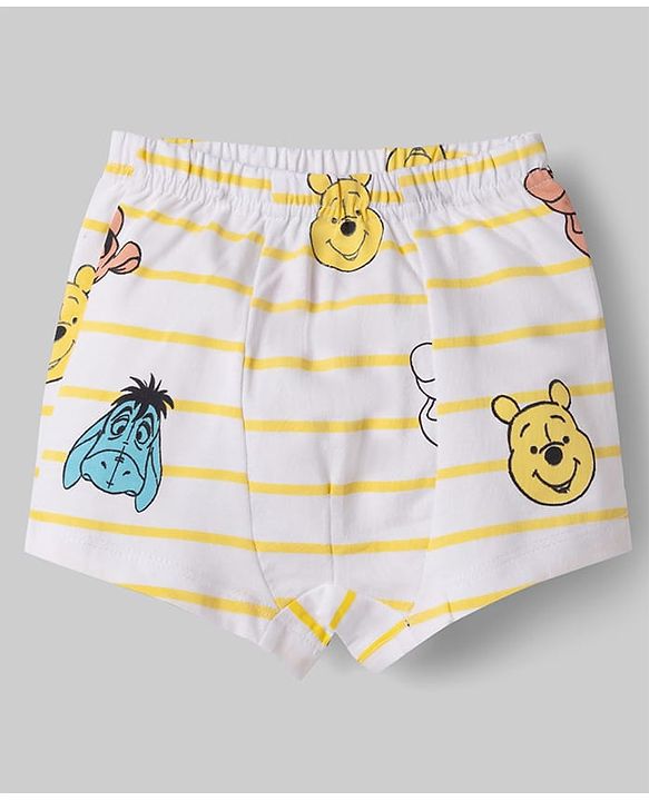 Babyhug Disney Single Jersey Knit Briefs With Winnie the Pooh Graphic Pack of 2 - White & Yellow