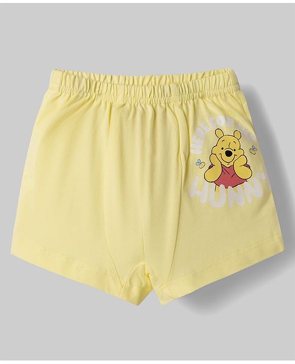 Babyhug Disney Single Jersey Knit Briefs With Winnie the Pooh Graphic Pack of 2 - White & Yellow