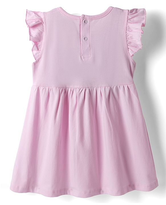 Babyhug Disney Single Jersey Knit Frill Sleeves With Minnie Mouse & Friend Graphics Pack of 2 - Pink & Lavender