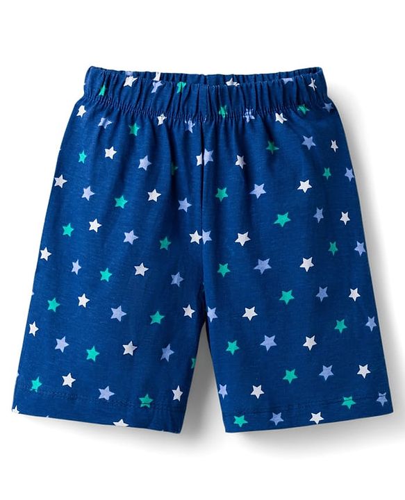 Babyhug Disney Single Jersey Knit Half Sleeves T-Shirt & Shorts Night Suit Winnie the Pooh & Friends Graphics -  Navy