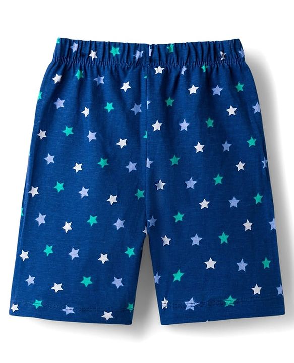 Babyhug Disney Single Jersey Knit Half Sleeves T-Shirt & Shorts Night Suit Winnie the Pooh & Friends Graphics -  Navy