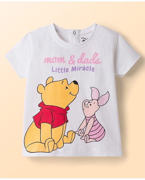 Babyhug Disney Single Jersey Knit Half Sleeves T-Shirt & Shorts Night Suit Winnie the Pooh & Friends Graphics - Multicolour