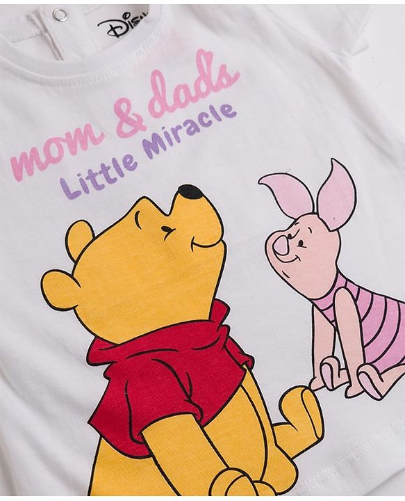 Babyhug Disney Single Jersey Knit Half Sleeves T-Shirt & Shorts Night Suit Winnie the Pooh & Friends Graphics - Multicolour