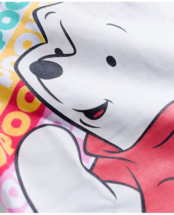 Babyhug Disney Single Jersey Knit Half Sleeves T-Shirt & Shorts Co-ord Night Suit with Winnie The Pooh Graphics - Multicolor