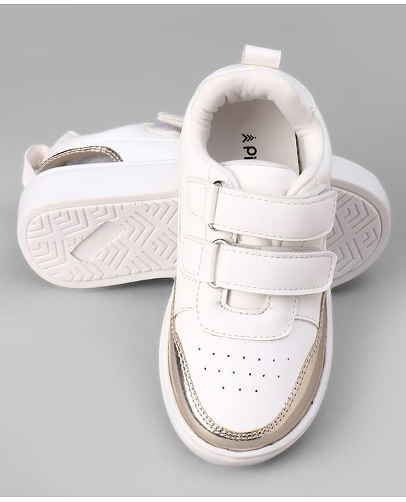 Pine Kids Velcro Closure Solid Colour Casual Shoes - Golden
