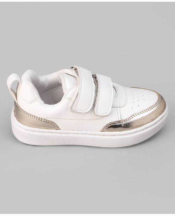 Pine Kids Velcro Closure Solid Colour Casual Shoes - Golden