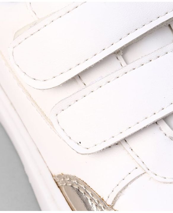 Pine Kids Velcro Closure Solid Colour Casual Shoes - Golden