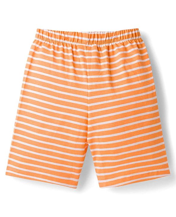 Babyhug Disney Single Jersey Knit Half Sleeves T-Shirt & Shorts Night Suit with Tigger Graphics - Orange