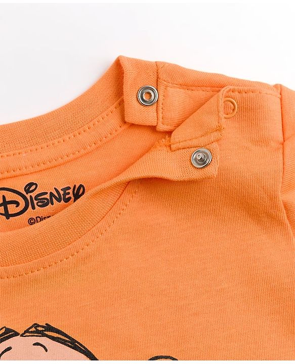 Babyhug Disney Single Jersey Knit Half Sleeves T-Shirt & Shorts Night Suit with Tigger Graphics - Orange