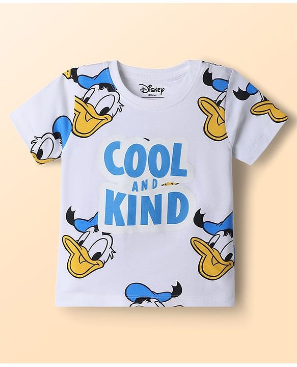 Babyhug Disney Single Jersey Knit Half Sleeves T-Shirts with Donald Duck Graphics Pack of 3 - Multicolor