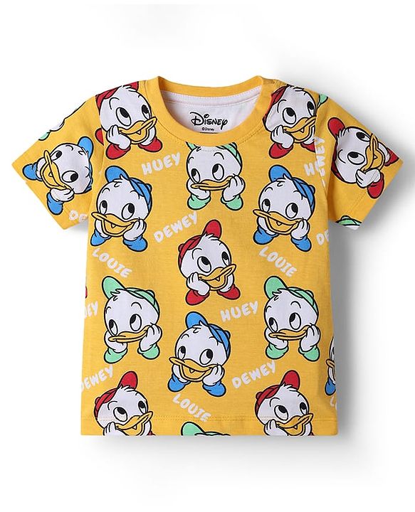 Babyhug Disney Single Jersey Knit Half Sleeves T-Shirts with Donald Duck Graphics Pack of 3 - Multicolor