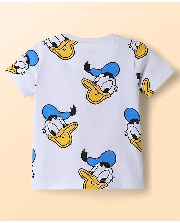 Babyhug Disney Single Jersey Knit Half Sleeves T-Shirts with Donald Duck Graphics Pack of 3 - Multicolor